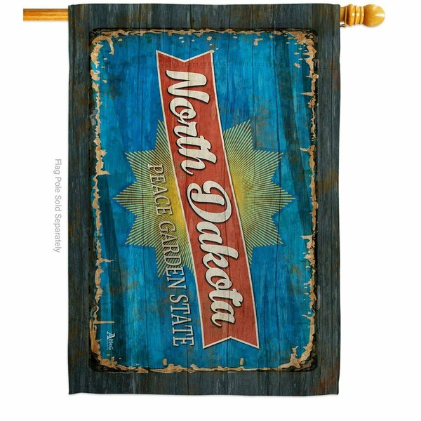 Guarderia 28 x 40 in. North Dakota Vintage American State House Flag with Double-Sided Horizontal  Banner GU3953754